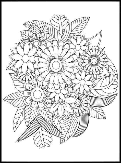 Doodles Flowers Coloring Pages 19509061 Vector Art at Vecteezy