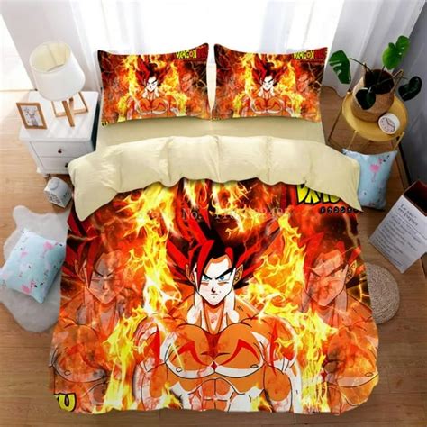 Dragon Ball Duvet Comforter Quilt Cover Set Super Saiyan Bedding Set