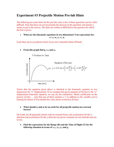 Projectile Motion Lab Report Analysis Projectile Motion 2022 11 02