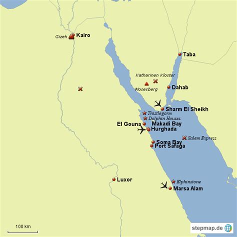 Ägypten Tauchen von Xuxu - Landkarte für Deutschland