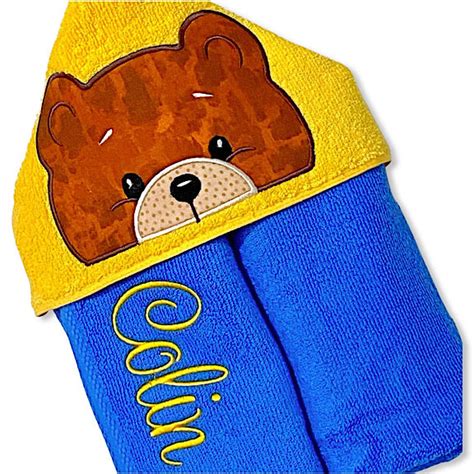 Bear Personalised Hooded Towel Charlie And Lulu