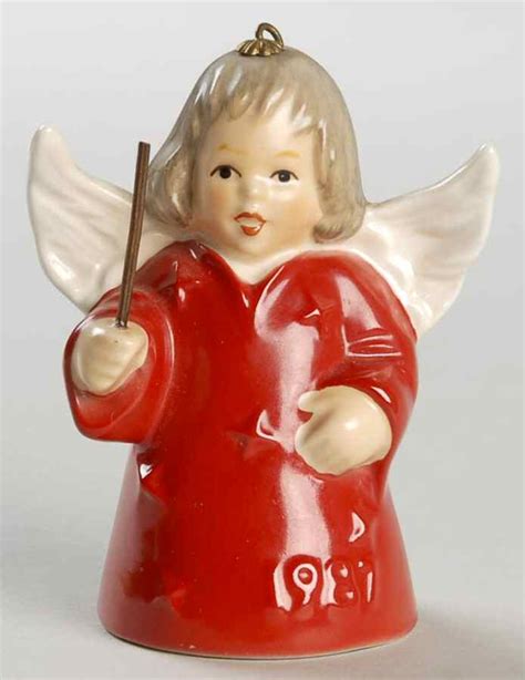 Angel Bell Ornament Angel With Baton Red No Box By Goebel