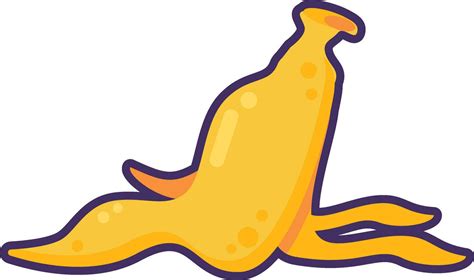 Flat Outline Yellow Banana Peel Icon 26784778 Vector Art At Vecteezy