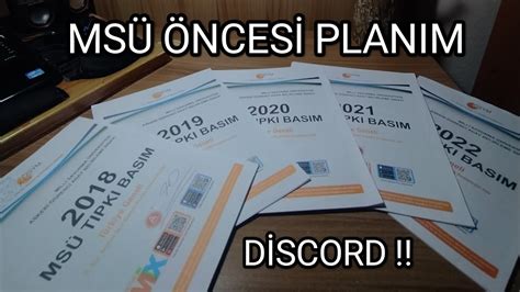 Ms Ncesi Plan M Ayt Mezun Yks Msu Sym Tyt Yks Ders