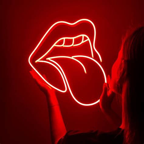 Lips Neon Sign Mouth Led Neon Sign Custom Neon Sign Custom Etsy