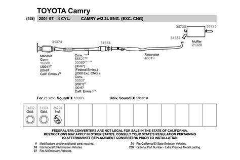 Diagram Exhaust System Diagram Toyota Camry Mydiagram Online