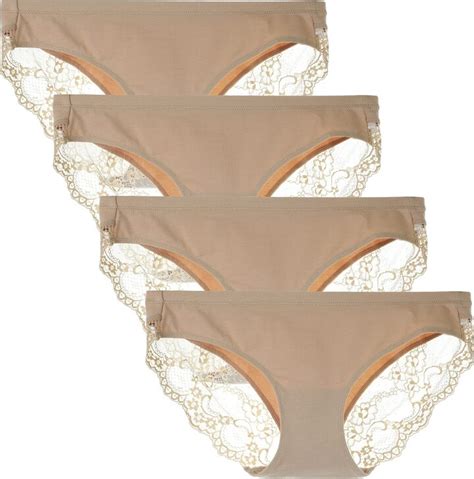 LIQQY Women S Low Rise Cotton No Wedgie Lace Coverage Bikini Panty Underwear Pack ShopStyle