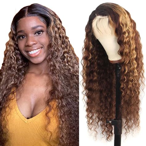 Amazon SPARKLE DIVA 30inch Honey Blonde Ombre Lace Front Wig Human Hair 13x6 Highlight