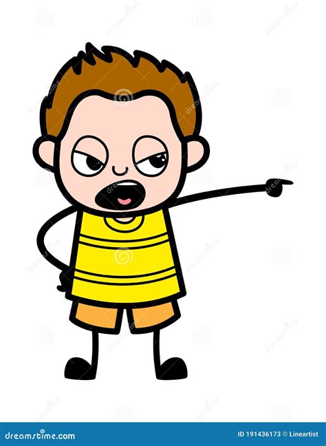 Angry Cartoon Young Boy Shouting Stock Illustration Illustration Of