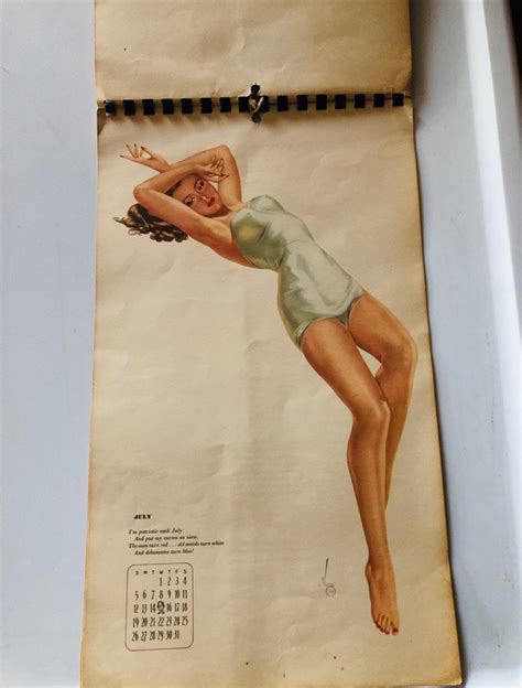 Vintage 1940 S Varga Pin Up Calendar WWII 12 Lithographs Etsy