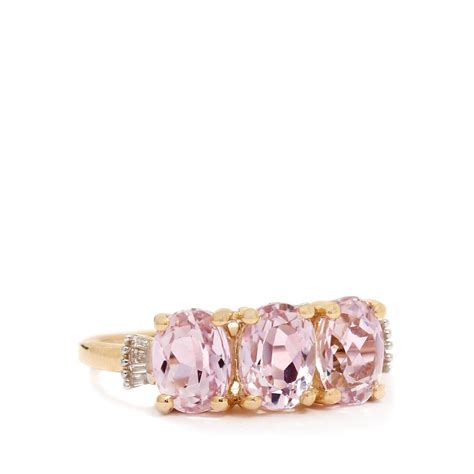 Minas Gerais Kunzite Diamond K Gold Ring Atgw Cts Gemporia