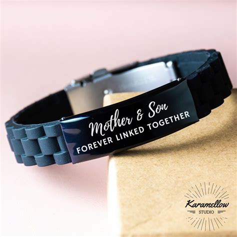 Mother And Son Forever Linked Together Silicone Bracelet T Idea For