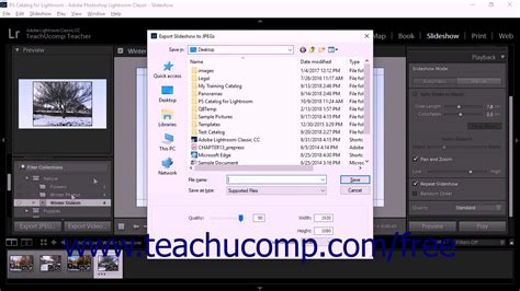 Lightroom Classic Cc Tutorial Exporting Slideshows Adobe Training Youtube