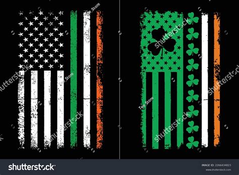 Irish American Flag St Patricks Day Stock Vector Royalty Free