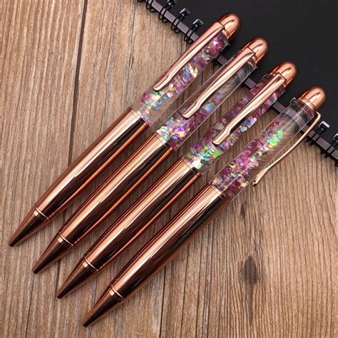 Fillable Big Thicker Empty Barrel Metal Pen Glitter Floated Paillette