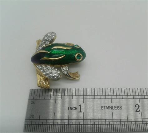 Attwood And Sawyer Green Frog Gold Plated Enamel S Gem