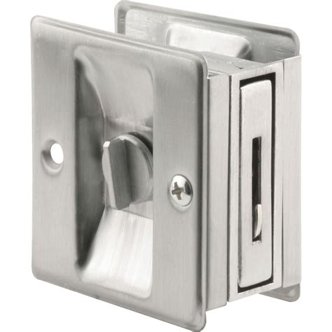 Prime Line Satin Chrome Pocket Door Privacy Latch Set The Home Depot