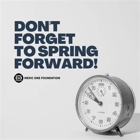 Medic One Foundation On Linkedin Dont Forget To Set Your Clocks Ahead