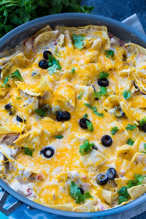 One Pot Creamy Chicken Enchilada Skillet Spicy Southern Kitchen