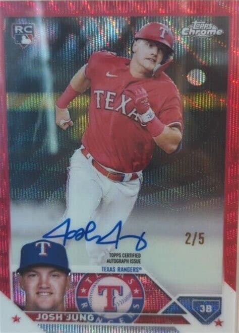 Josh Jung 2023 Topps Chrome Ra Jj Rookie Autographs Red Wave