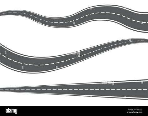 Vector Curved Road With White Markings Vector Illustration Stock Vector Image And Art Alamy