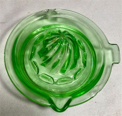 Vintage Green Midcentury Depression Glass Juicer