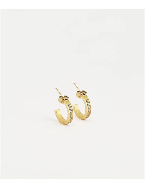 Boucles d oreilles Zag Lana acier doré