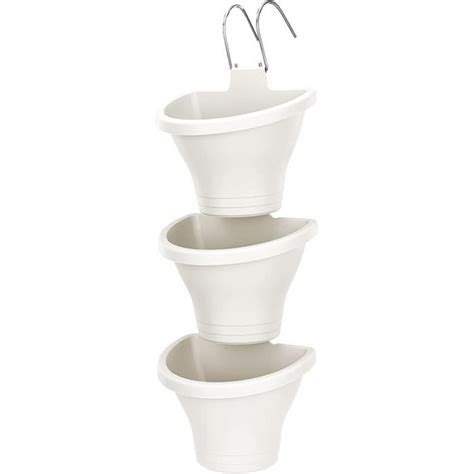 Lot de 3 pots de fleurs verticaux en plastique à suspendre pot de