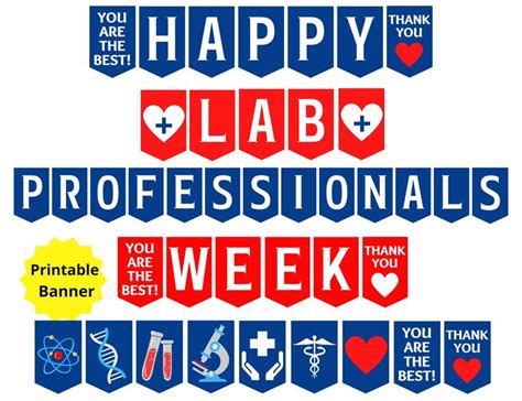 Happy Lab Week Printable Banner Medical Laboratory Professionals Week Banner Lab Professionals