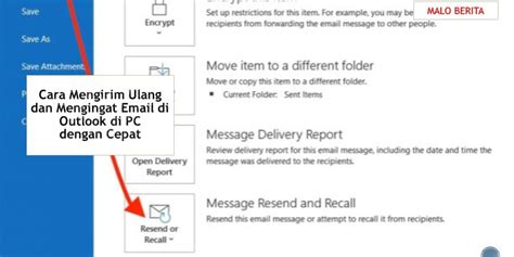 Cara Mengirim Ulang Dan Mengingat Email Di Outlook Di PC Dengan Cepat