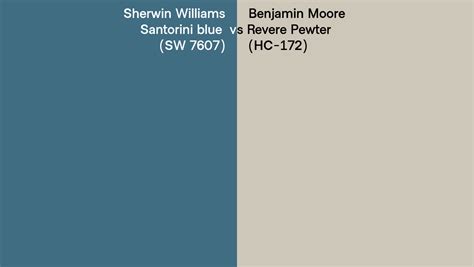 Sherwin Williams Santorini Blue SW 7607 Vs Benjamin Moore Revere