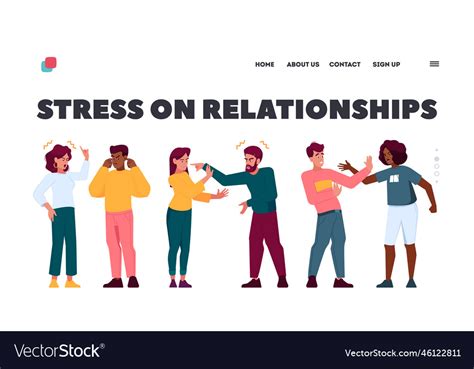 Stress in relationships landing page template Vector Image