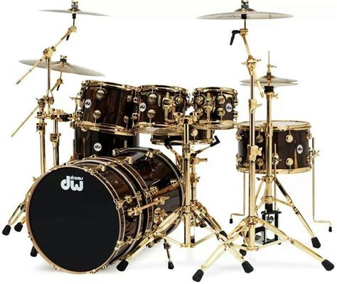 Drum Set Dw Nice Black And Gold Finish Dw Drums Drums Drum Music