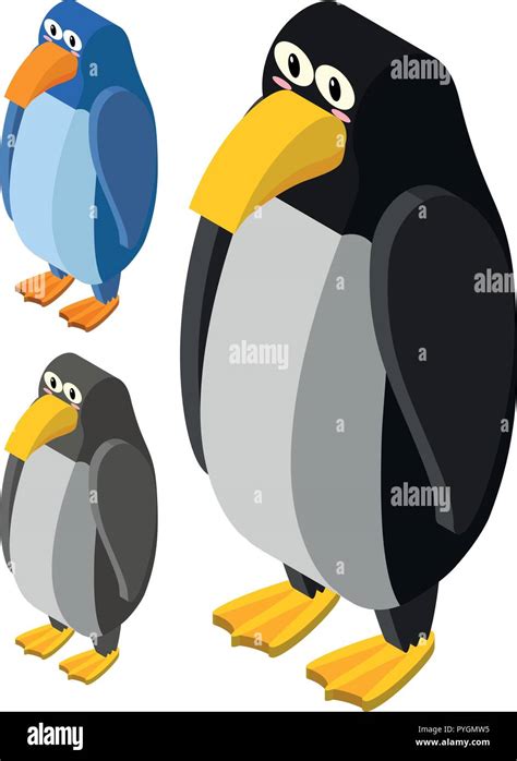 3D design for three penguins illustration Stock Vector Image & Art - Alamy