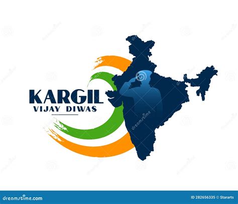 26th July Kargil Vijay Diwas Celebration Background With Indian Map Stock Vector Illustration