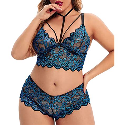 Dondpo Plus Size Lingerielingerie For Women Plus Size Sexy Lingerie V Neck High Waist Floral