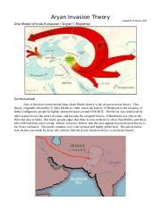 Aryan Invasion Theory Doc Aryan Invasion Theory Created By W Morton