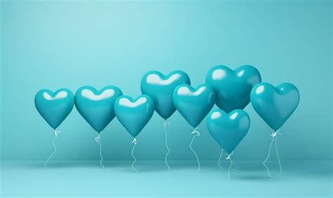 Beaux Ballons En Forme De Coeur Photo Gratuite