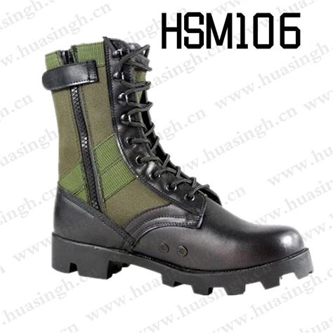 Gww Tear Resistant Green Nylon Fabric Combat Boot With Side Zipper