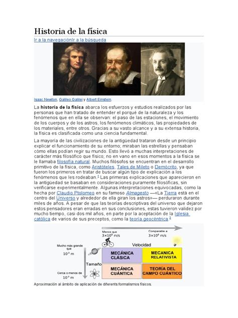 Historia De La Física Pdf Física Science