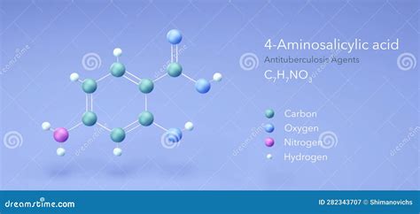 Aminosalicylic Acid Molecule Molecular Structures Para