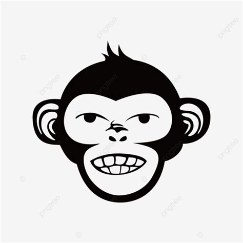 Cute Monkeys Vector Hd Images, Cute Monkey Silhouette, Monkey, Head ...