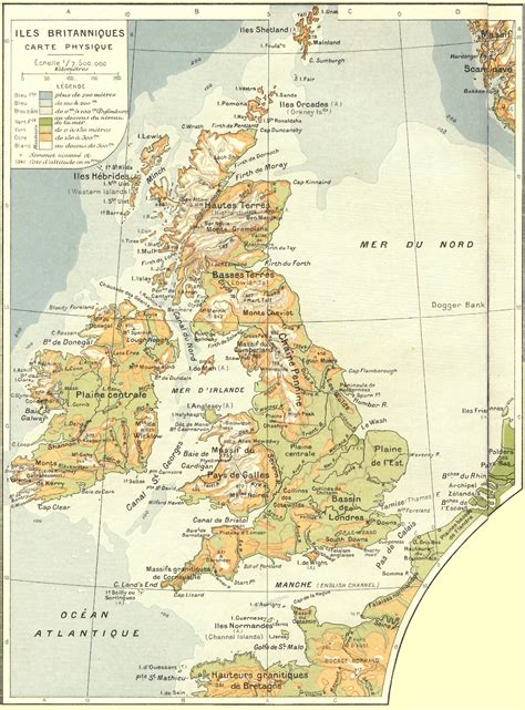 Carte Physique Des Iles Britanniquess