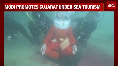 PM Modi Promotes Gujarat S Undersea Tourism With Historic Scuba Dive