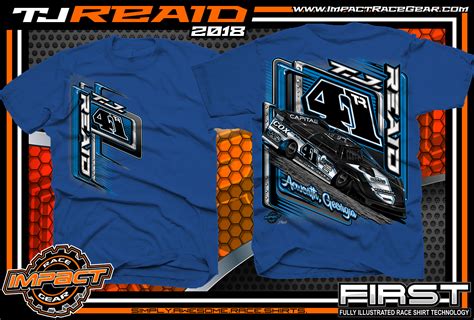 Tj Reaid Dirt Track Racing Late Model Shirts Royal Impact Racegear