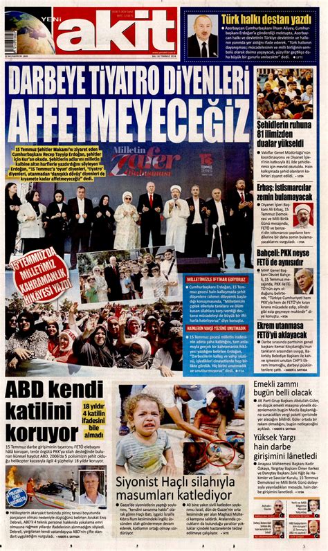 Yeni Akit Gazetesi Yeni Akit Man Et Oku Haberler Temmuz