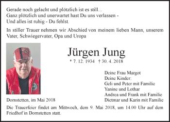 Traueranzeigen von Jürgen Jung Schwarzwälder Bote Trauer