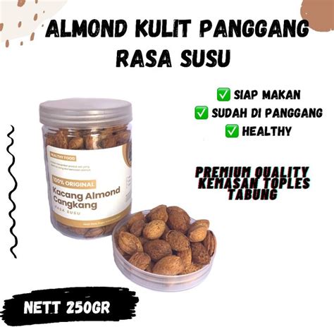 KACANG ALMOND PANGGANG KULIT RASA SUSU 250gr Almond Cangkang Almond