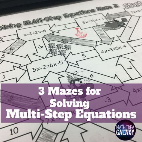 Solving Multi Step Equations Math Maze Level Answers Tessshebaylo