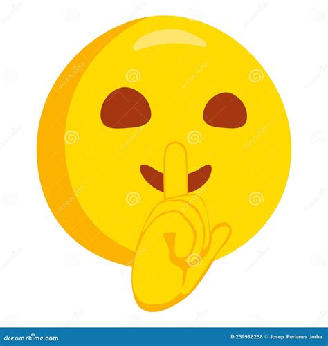 Shushing Face Emoji Icon Illustration Quiet Finger Covering Closed